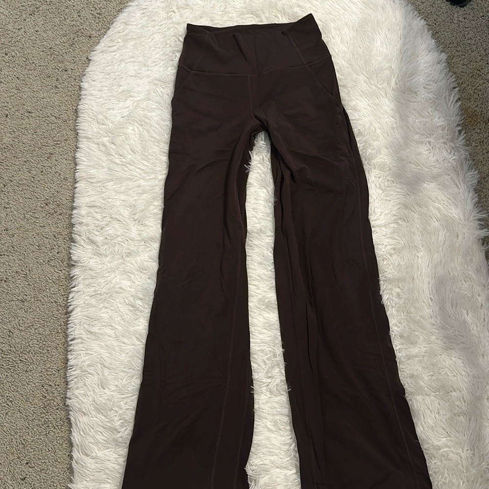 Brown Lululemon wide leg leggings size 6